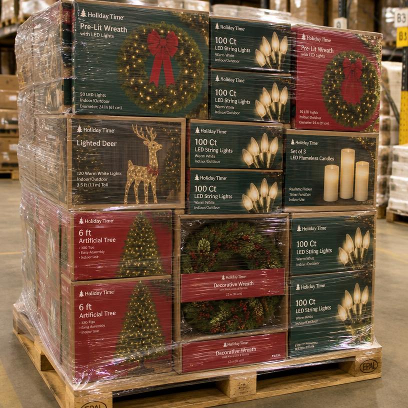 Decorations & Lights Pallet — Seasonal Décor, String Lights