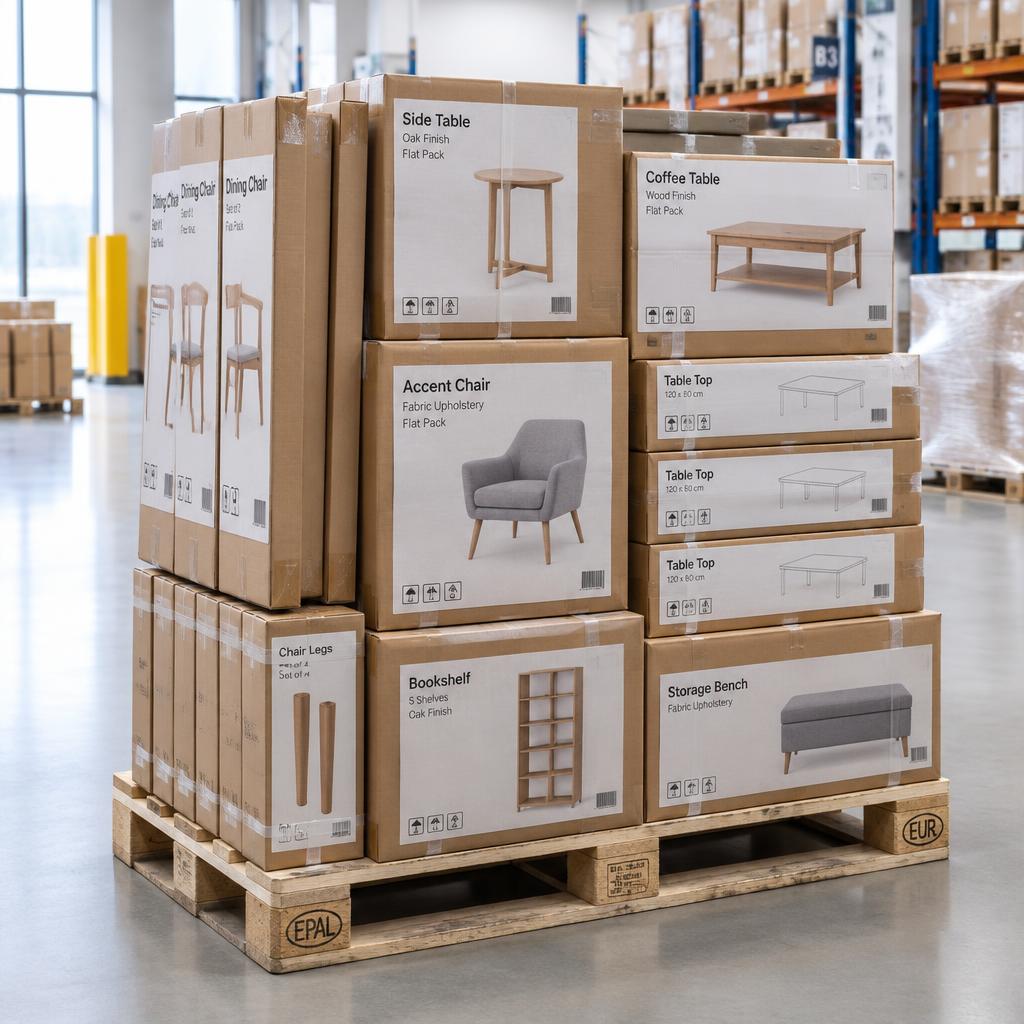 Furniture Pallet — Chairs, Tables & Storage