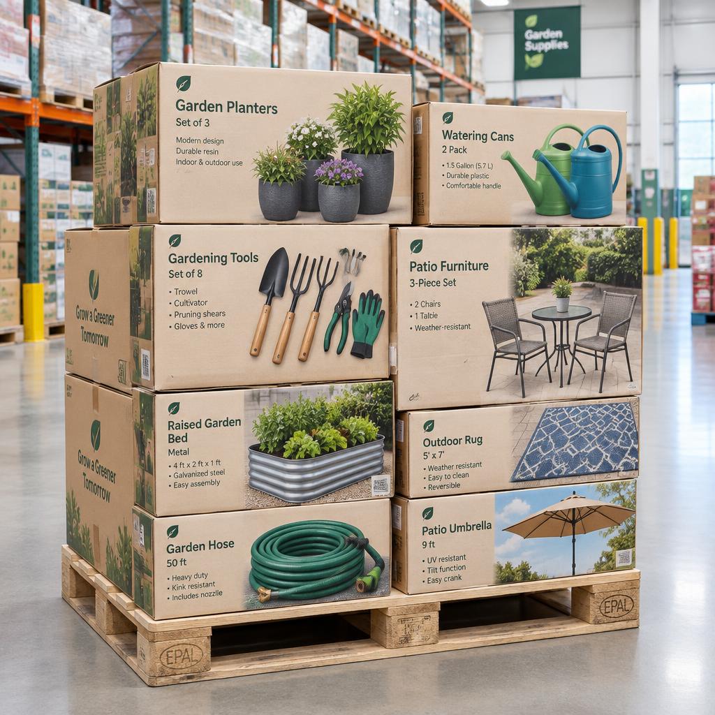 Lawn & Garden Pallet — Tools, Planters & Patio