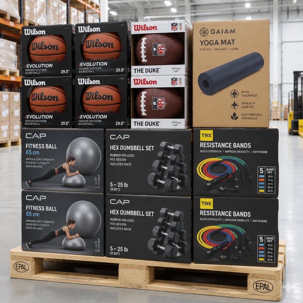 Outdoor & Sporting Pallet — Camping, Fitness & Team Sports